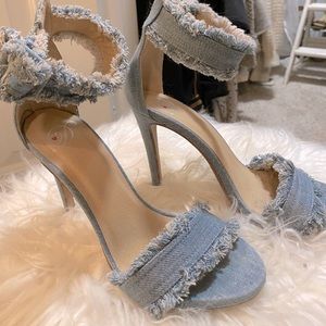 Blue Jean fringe Heels